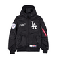 LOS ANGELES DODGERS MEN'S NEWERA X ALPHA INDUSTRIES L-2B HOODED BOMBER JACKET - BLACK