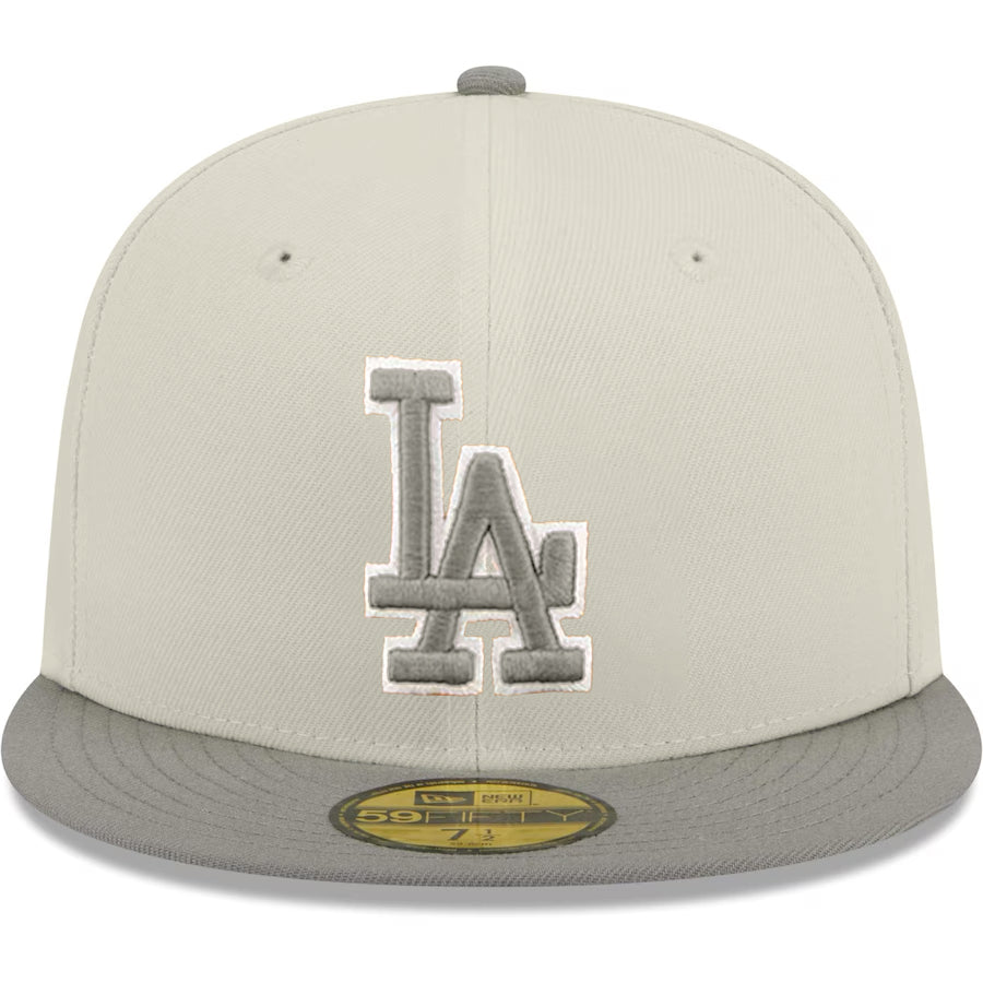 LOS ANGELES DODGERS TWO-TONE COLOR PACK 59FIFTY FITTED HAT - STONE/GRAY