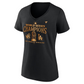 LOS ANGELES DODGERS WOMEN'S 2024 WORLD SERIES CHAMPIONS LOCKER ROOM PARADE DAY V-NECK T-SHIRT - BLACK