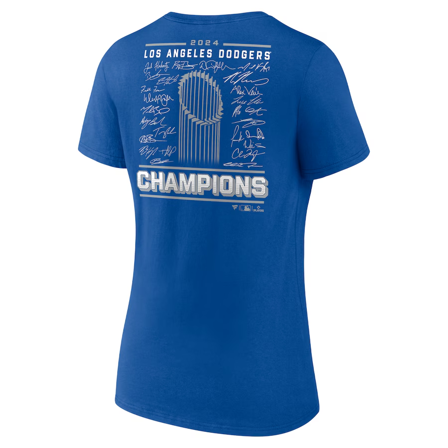 LOS ANGELES DODGERS WOMEN'S 2024 WORLD SERIES CHAMPIONS SIGNATURE ROSTER T-SHIRT