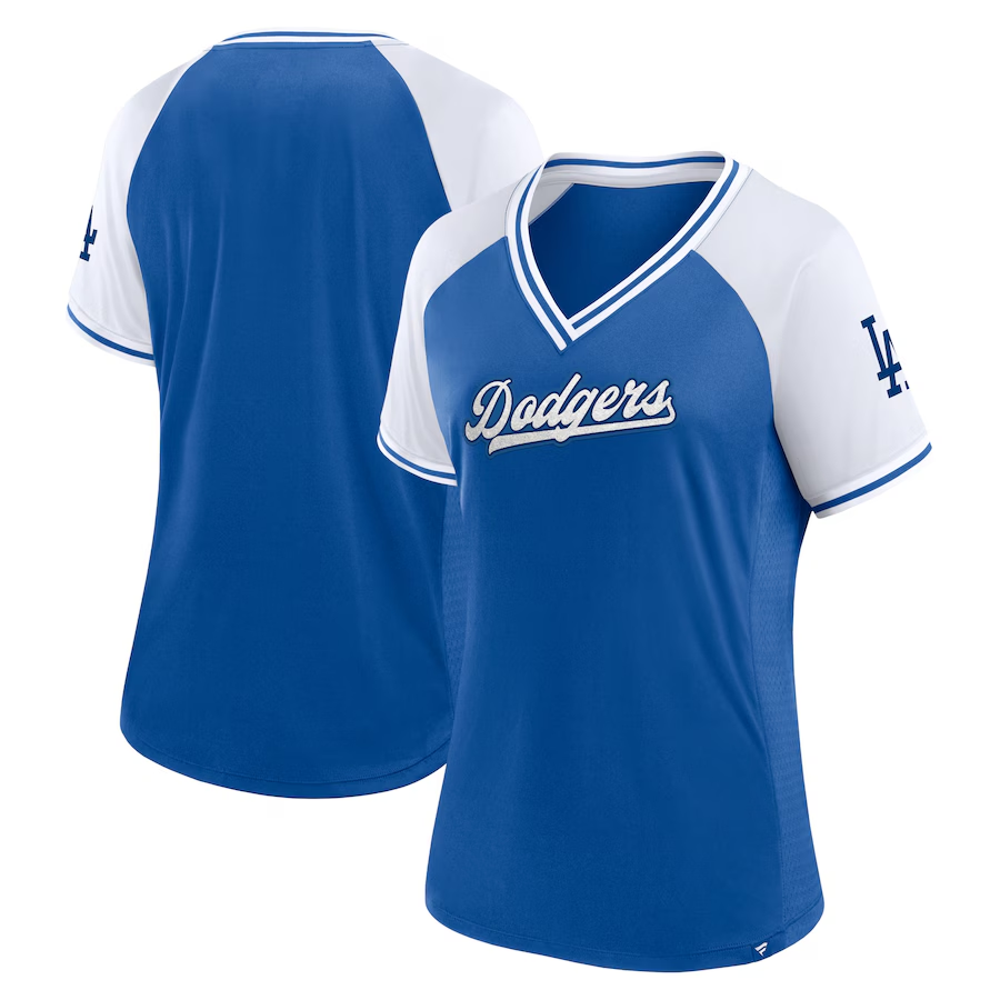 LOS ANGELES DODGERS WOMEN'S GLITZ & GLAM DIVA V-NECK T-SHIRT