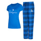 LOS ANGELES DODGERS WOMEN'S VECTOR T-SHIRT & FLANNEL PANT SLEEPWEAR SET - ROYAL BLUE/BLACK