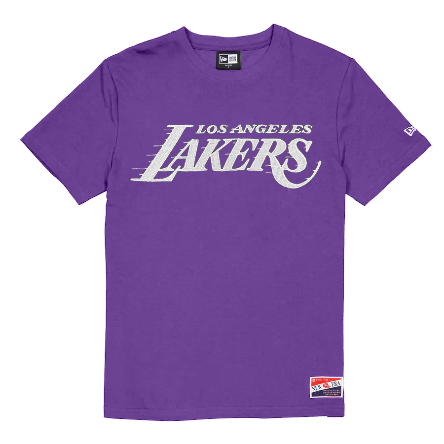 LOS ANGELES LAKERS MEN'S SCRIPT LOGO BACK T-SHIRT- PURPLE