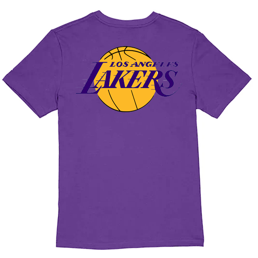 LOS ANGELES LAKERS MEN'S SCRIPT LOGO BACK T-SHIRT- PURPLE