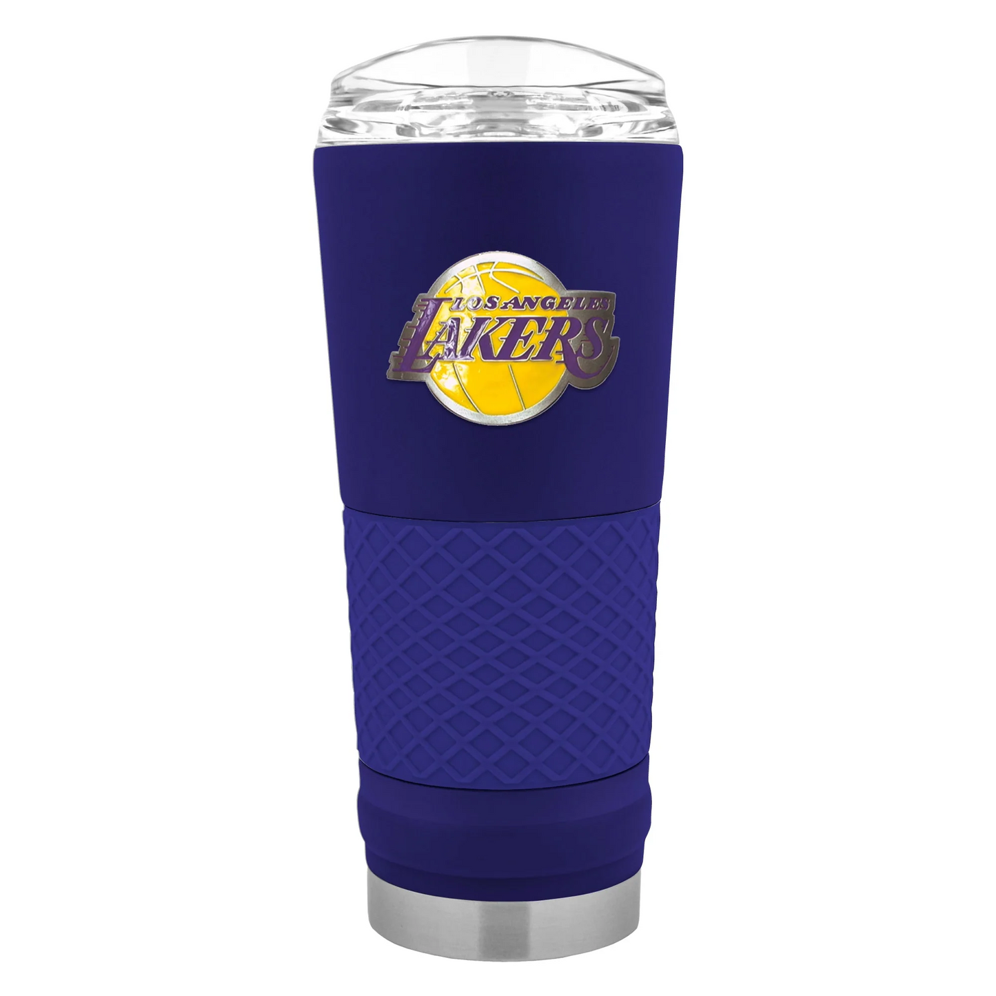 LOS ANGELES LAKERS METAL TEAM EMBLEM 24OZ DRAFT TUMBLER - PURPLE/PURPLE