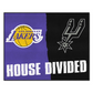 LOS ANGELES LAKERS / SAN ANTONIO SPURS HOUSE DIVIDED 34" X 42.5" MAT