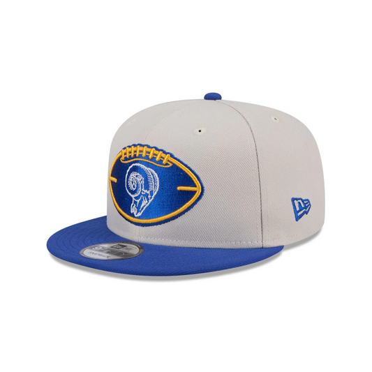 LOS ANGELES RAMS 2024 NFL SIDELINE HISTORIC 9FIFTY SNAPBACK HAT - STONE/BLUE