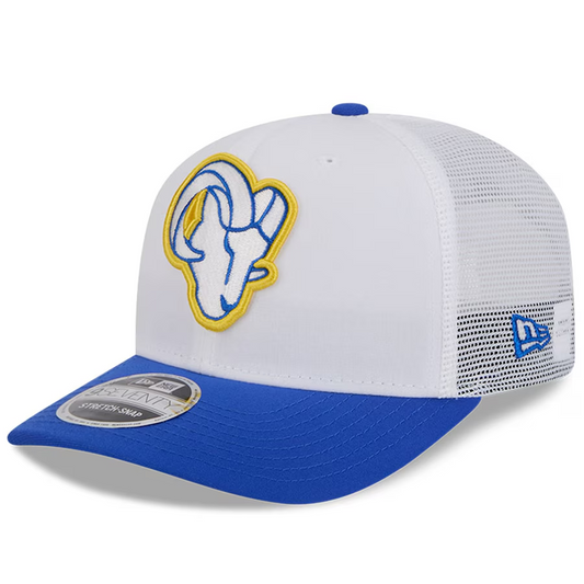 LOS ANGELES RAMS 2024 NFL TRAINING CAMP 9SEVENTY STRETCH SNAP TRUCKER HAT - WHITE