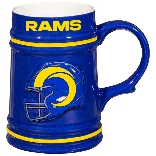 LOS ANGELES RAMS 24OZ CERAMIC STEIN CUP WITH GIFT BOX