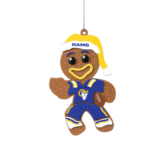 LOS ANGELES RAMS ABS GINGERBREAD MAN IN UNIFORM ORNAMENT