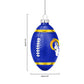 LOS ANGELES RAMS BLOWN GLASS FOOTBALL ORNAMENT