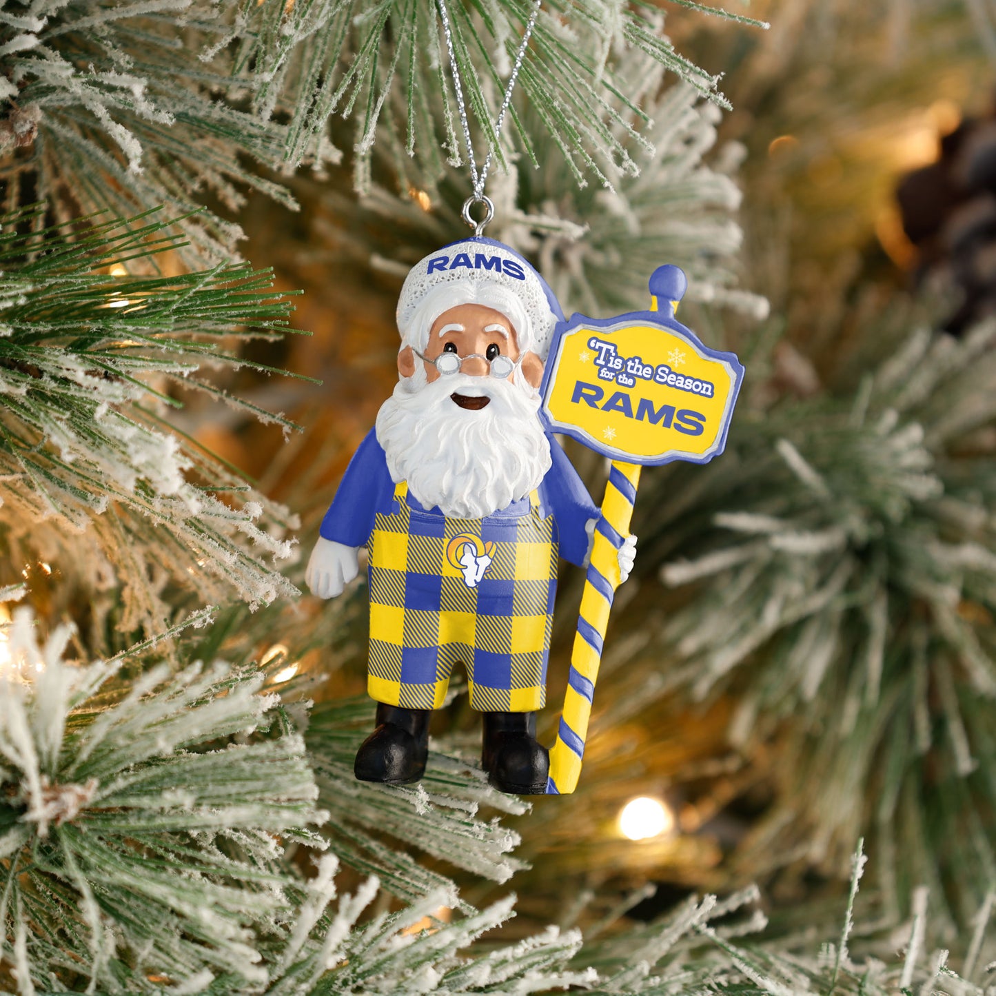 LOS ANGELES RAMS SANTA OVERALLS ORNAMENT