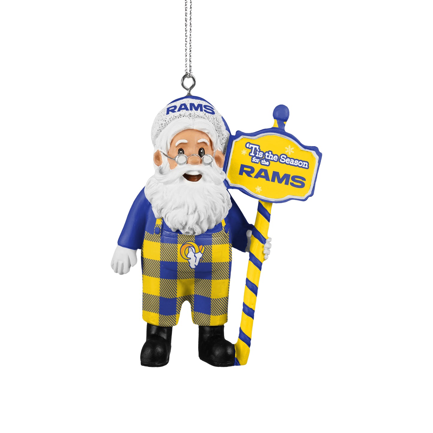 LOS ANGELES RAMS SANTA OVERALLS ORNAMENT