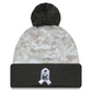 MIAMI DOLPHINS 2024 NFL SALUTE TO SERVICE CUFFED KNIT BEANIE WITH POM - ARTIC WHITE/GRAPHITE