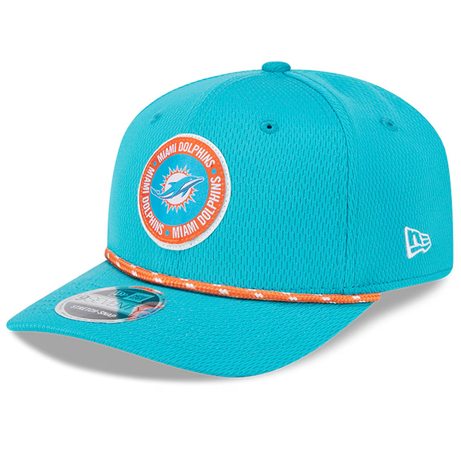 MIAMI DOLPHINS 2024 NFL SIDELINE 9SEVENTY STRETCH SNAPBACK HAT - AQUA