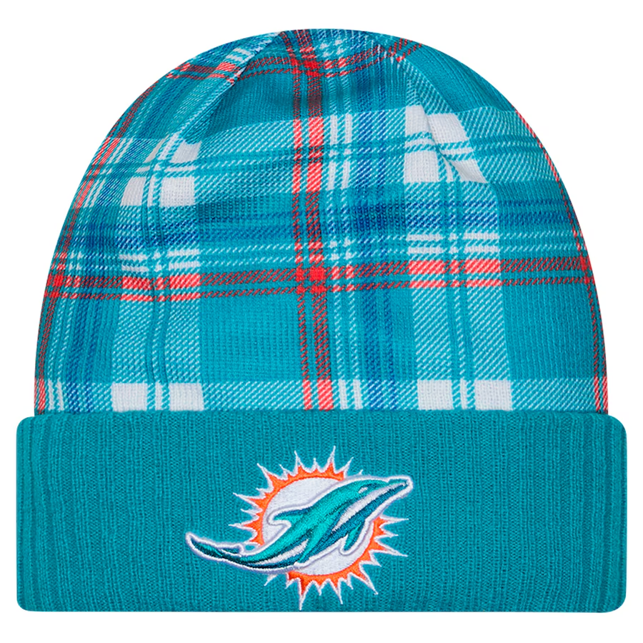 MIAMI DOLPHINS  2024 NFL SIDELINE STATEMENT CUFFED KNIT BEANIE - AQUA