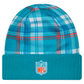 MIAMI DOLPHINS  2024 NFL SIDELINE STATEMENT CUFFED KNIT BEANIE - AQUA