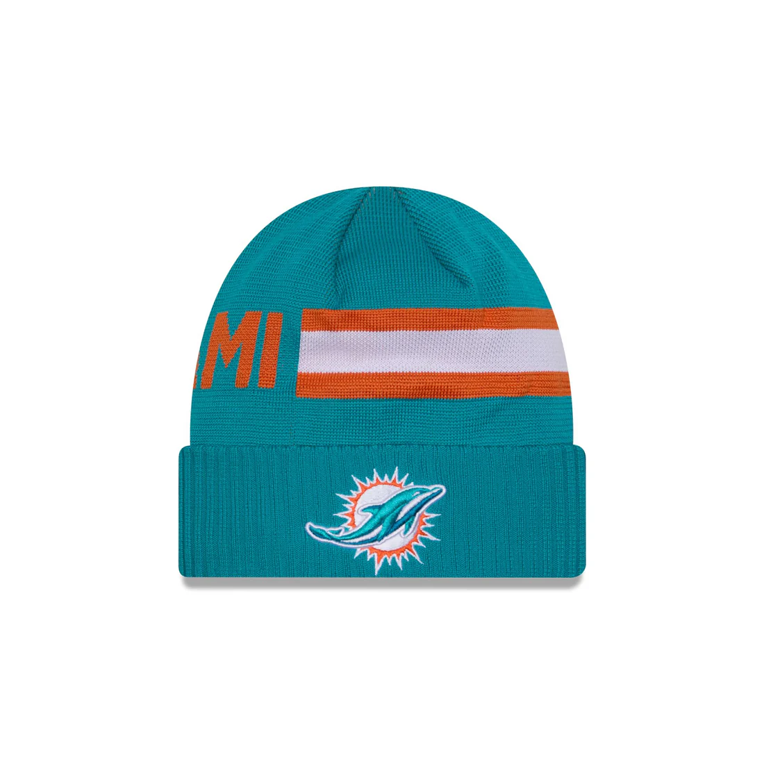 MIAMI DOLPHINS 2024 NFL SIDELINE WEATHER TECH CUFFED KNIT BEANIE