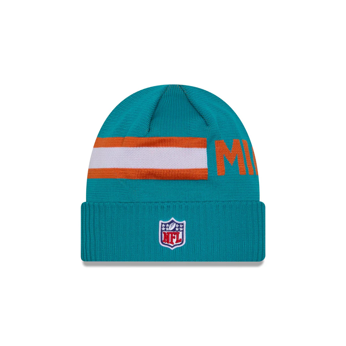 MIAMI DOLPHINS 2024 NFL SIDELINE WEATHER TECH CUFFED KNIT BEANIE