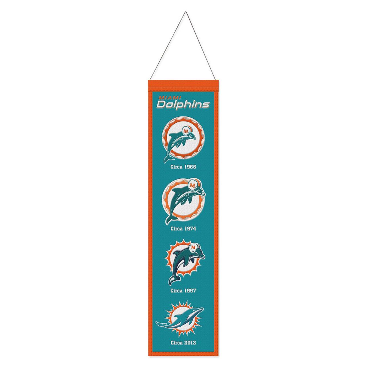 Miami Dolphins 8 x 32 Evolution Wool Banner