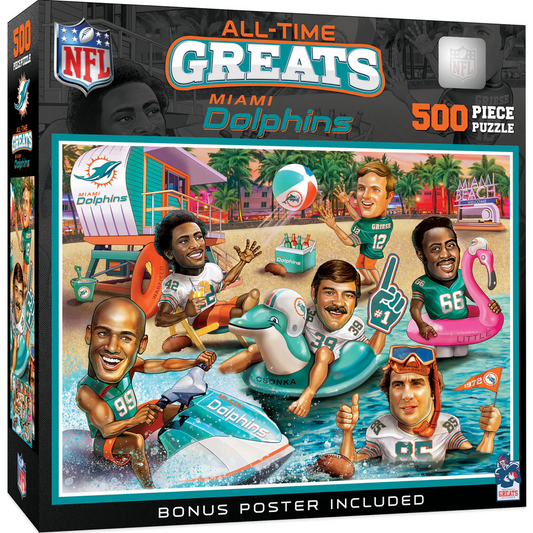 MIAMI DOLPHINS ALL TIME GREATS 500 PIECE JIGSAW PUZZLE
