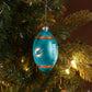 MIAMI DOLPHINS BLOWN GLASS FOOTBALL ORNAMENT