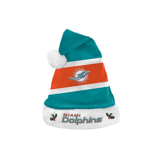 MIAMI DOLPHINS EMBROIDERED COLORBLOCK SANTA HAT