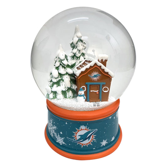 MIAMI DOLPHINS GINGERBREAD HOUSE SNOW GLOBE