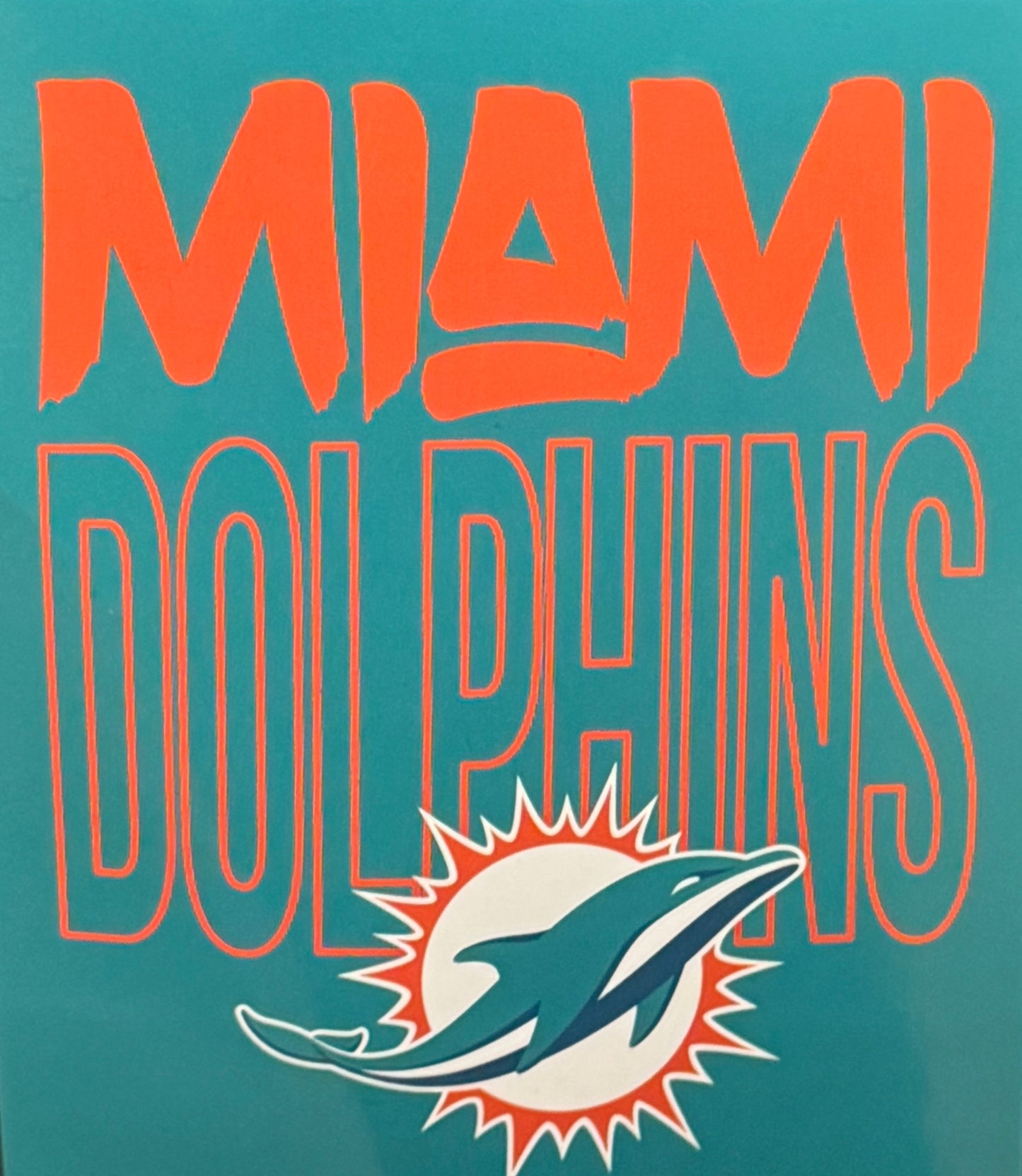 MIAMI DOLPHINS LOGO BRANDS 50"X60" WORDMARK RASCHEL BLANKET