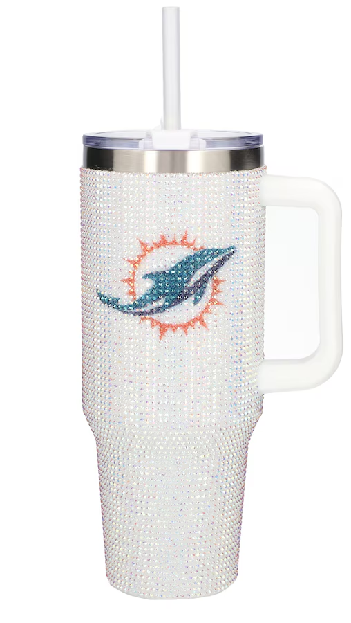 MIAMI DOLPHINS THE MEMORY COMPANY 40 OZ BLING COLOSSAL TUMBLER