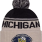 MICHIGAN WOLVERINES HISTORIC CUFFED KNIT WITH POM - NAVY