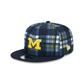 MICHIGAN WOLVERINES PLAID STATEMENT 9FIFTY SNAPBACK HAT