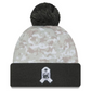 MINNESOTA VIKINGS 2024 NFL SALUTE TO SERVICE CUFFED KNIT BEANIE WITH POM - ARTIC WHITE/GRAPHITE