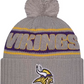 MINNESOTA VIKINGS 2024 NFL SIDELINE CUFFED KNIT BEANIE WITH POM - GRAPHITE