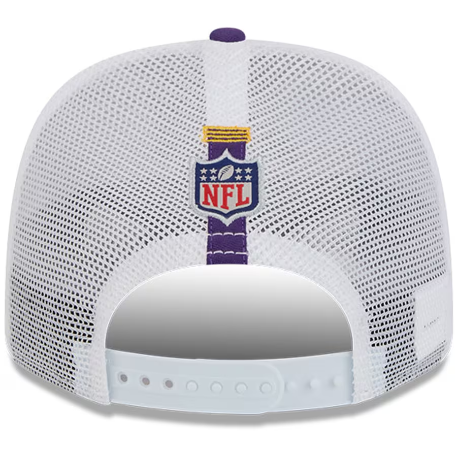 MINNESOTA VIKINGS 2024 NFL TRAINING CAMP 9SEVENTY STRETCH SNAP TRUCKER HAT - WHITE