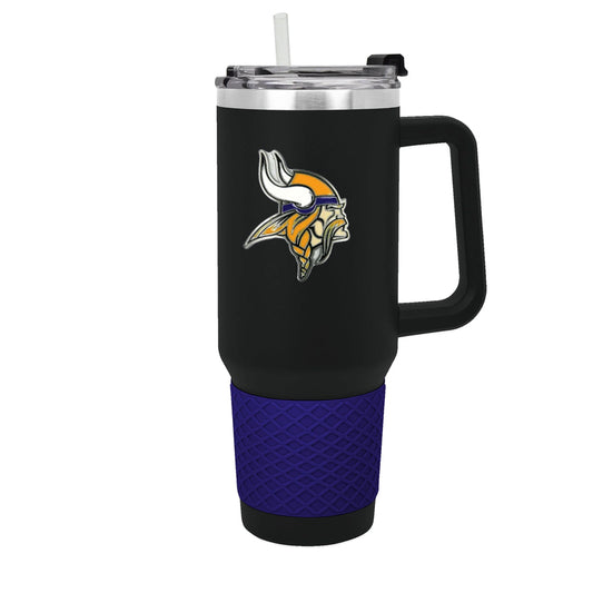 MINNESOTA VIKINGS 40OZ. COLOSSUS TRAVEL MUG WITH METAL LOGO - BLACK