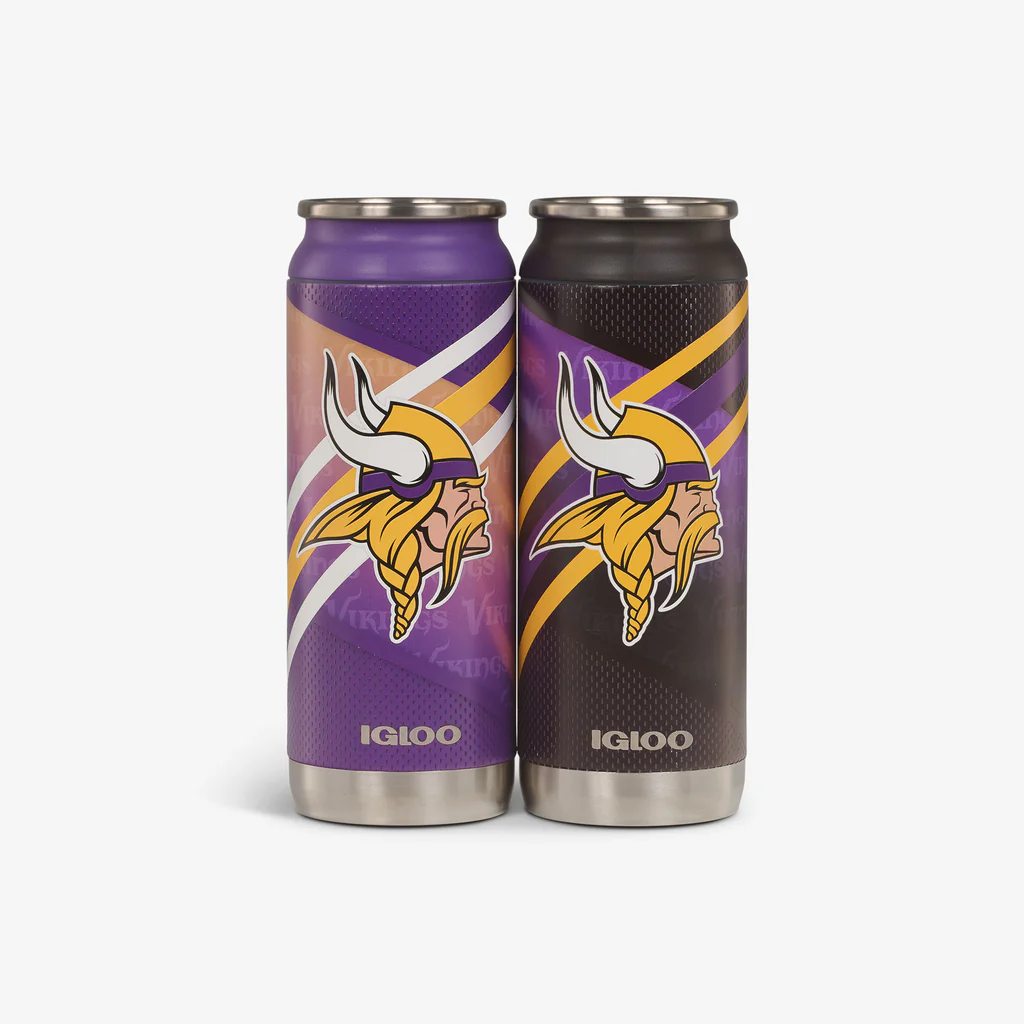 MINNESOTA VIKINGS HOME & AWAY IGLOO 16OZ REUSABLE CAN 2-PACK