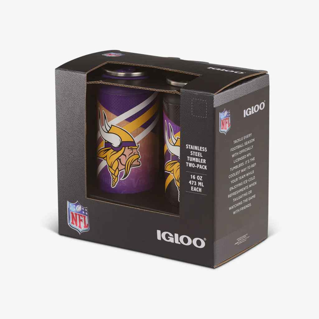 MINNESOTA VIKINGS HOME & AWAY IGLOO 16OZ REUSABLE CAN 2-PACK