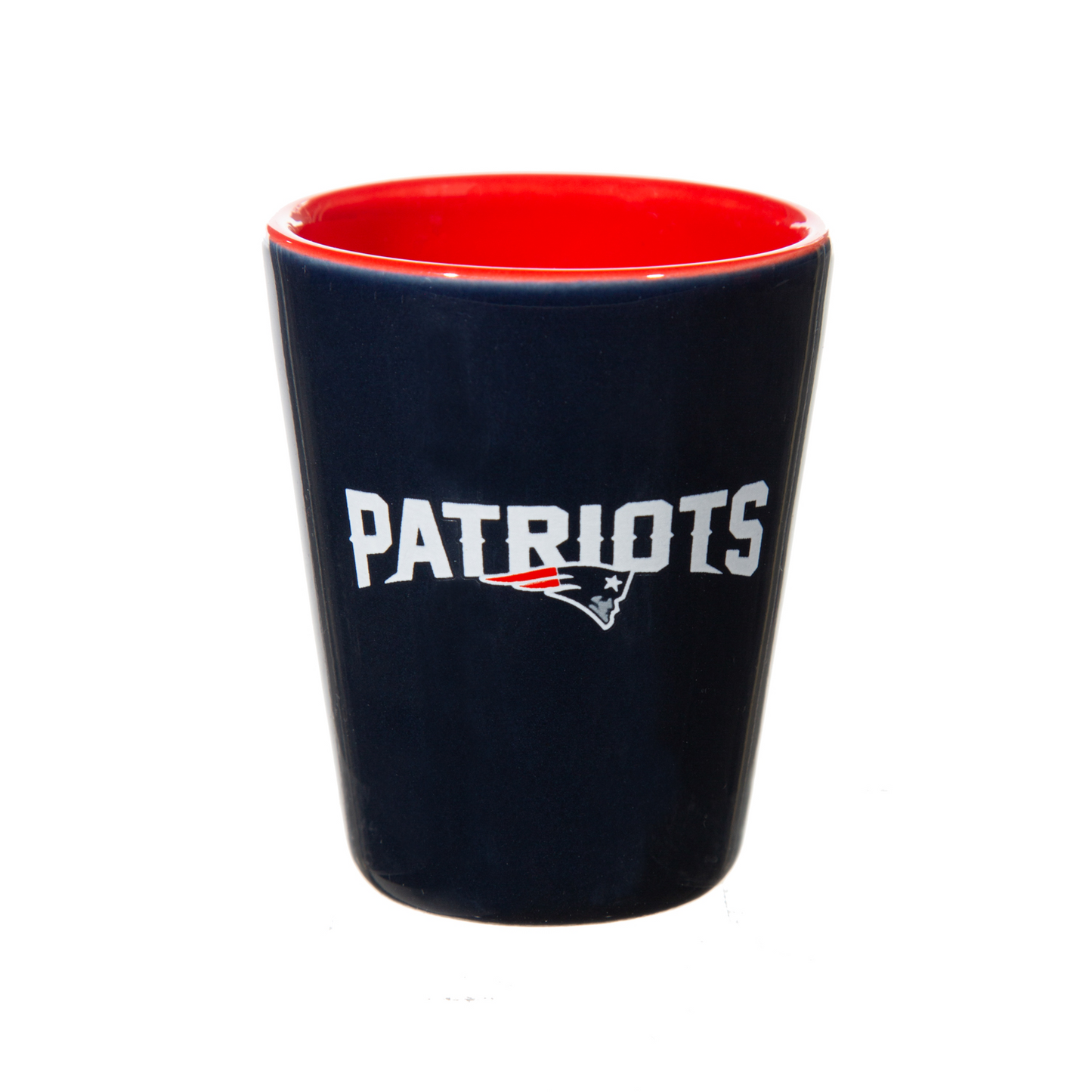 NEW ENGLAND PATRIOTS 2 OZ. TEAM SHOT GLASS - CERAMIC