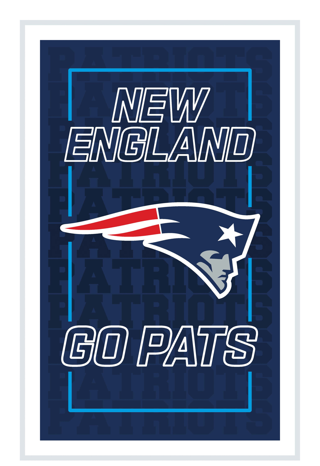 NEW ENGLAND PATRIOTS RECTANGLE NEOLITE LED WALL DECOR