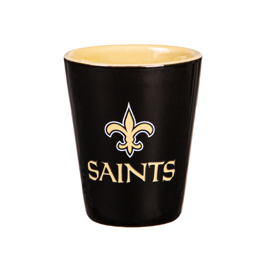 NEW ORLEANS SAINTS 2 OZ. TEAM SHOT GLASS - CERAMIC