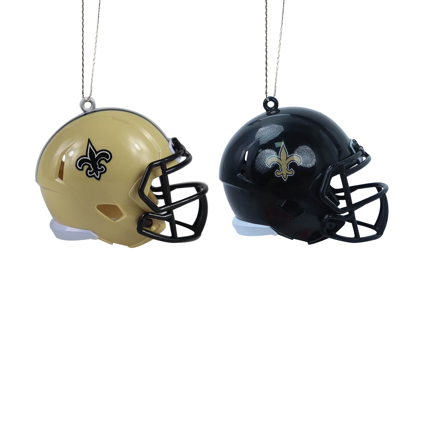 NEW ORLEANS SAINTS 2 PACK ABS HELMET ORNAMENT SET