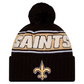 NEW ORLEANS SAINTS 2024 NFL SIDELINE CUFFED KNIT BEANIE WITH POM - BLACK