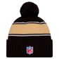 NEW ORLEANS SAINTS 2024 NFL SIDELINE CUFFED KNIT BEANIE WITH POM - BLACK