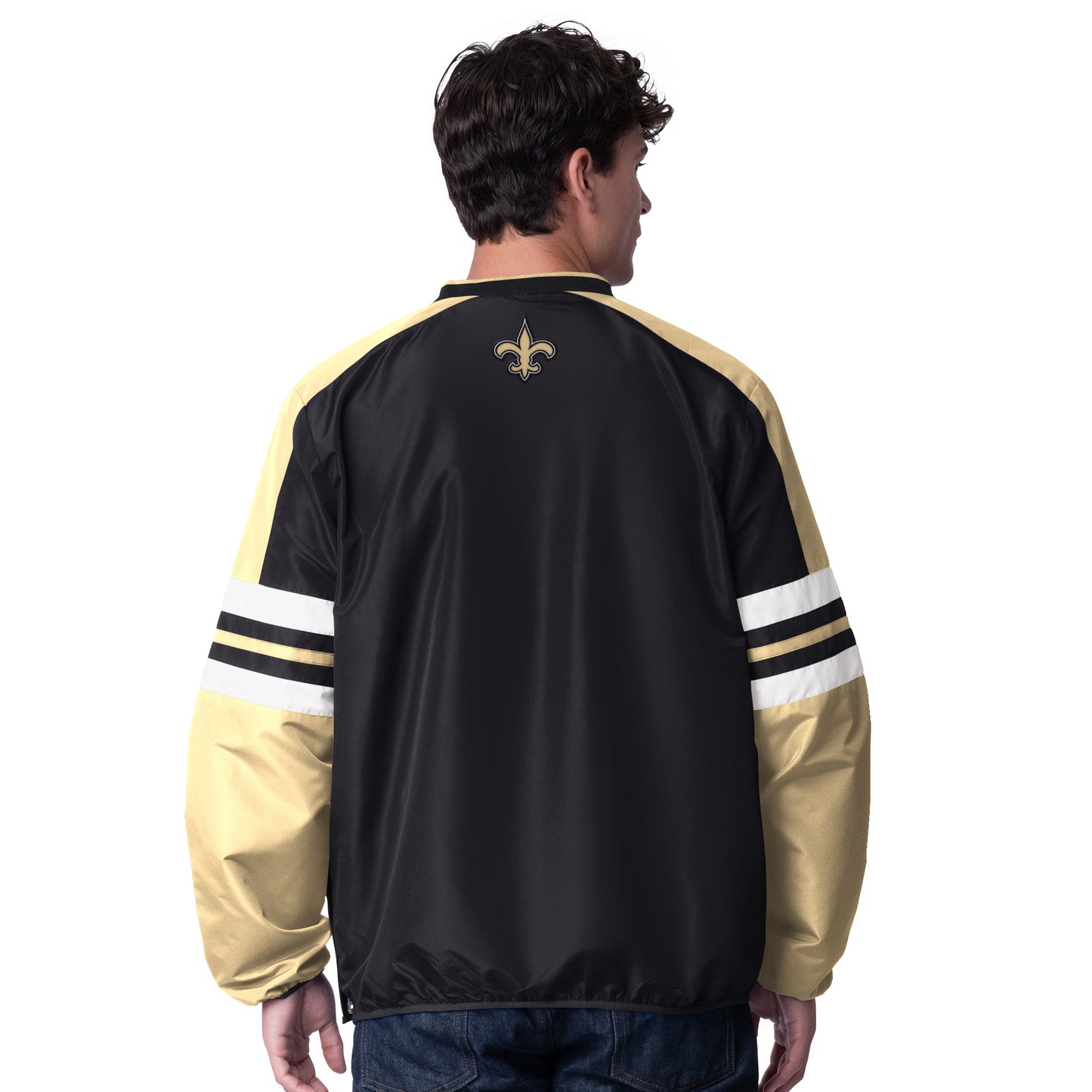 NEW ORLEANS SAINTS MEN'S HIGH HEAT 1 PULLOVER JACKET - BLACK/GOLD