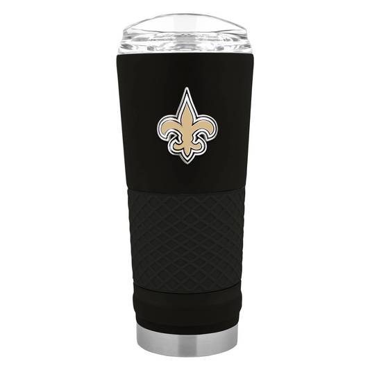 NEW ORLEANS SAINTS METAL TEAM EMBLEM 24OZ DRAFT TUMBLER - BLACK/BLACK