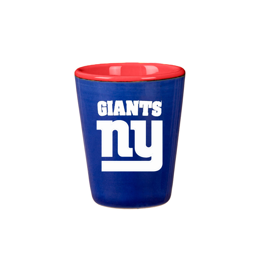 NEW YORK GIANTS 2 OZ. TEAM SHOT GLASS - CERAMIC