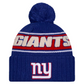 NEW YORK GIANTS 2024 NFL SIDELINE CUFFED KNIT BEANIE WITH POM - BLUE