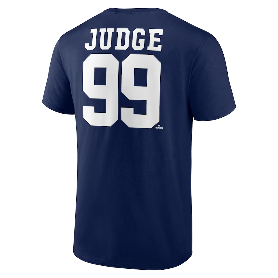 NEW YORK YANKEES AARON JUDGE MEN'S MEN'S PLAYER ICON NAME & NUMBER T-SHIRT