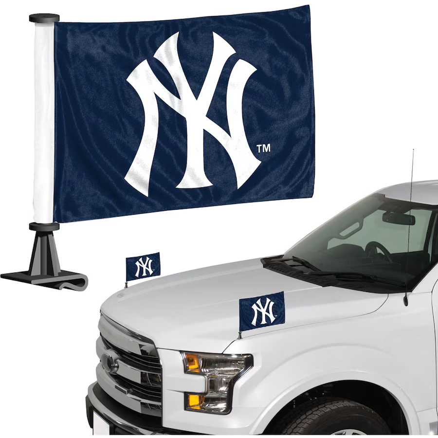 NEW YORK YANKEES AUTO AMBASSADOR 2-PIECE FLAG SET